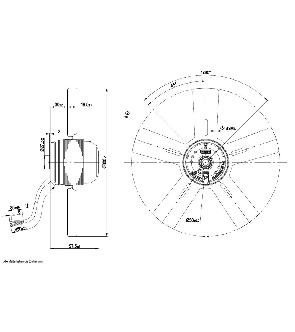 A2E300-AC47-01 D. 300 A.M.  VENTILATORE 2500 GIRI  EX A2E300AA0101