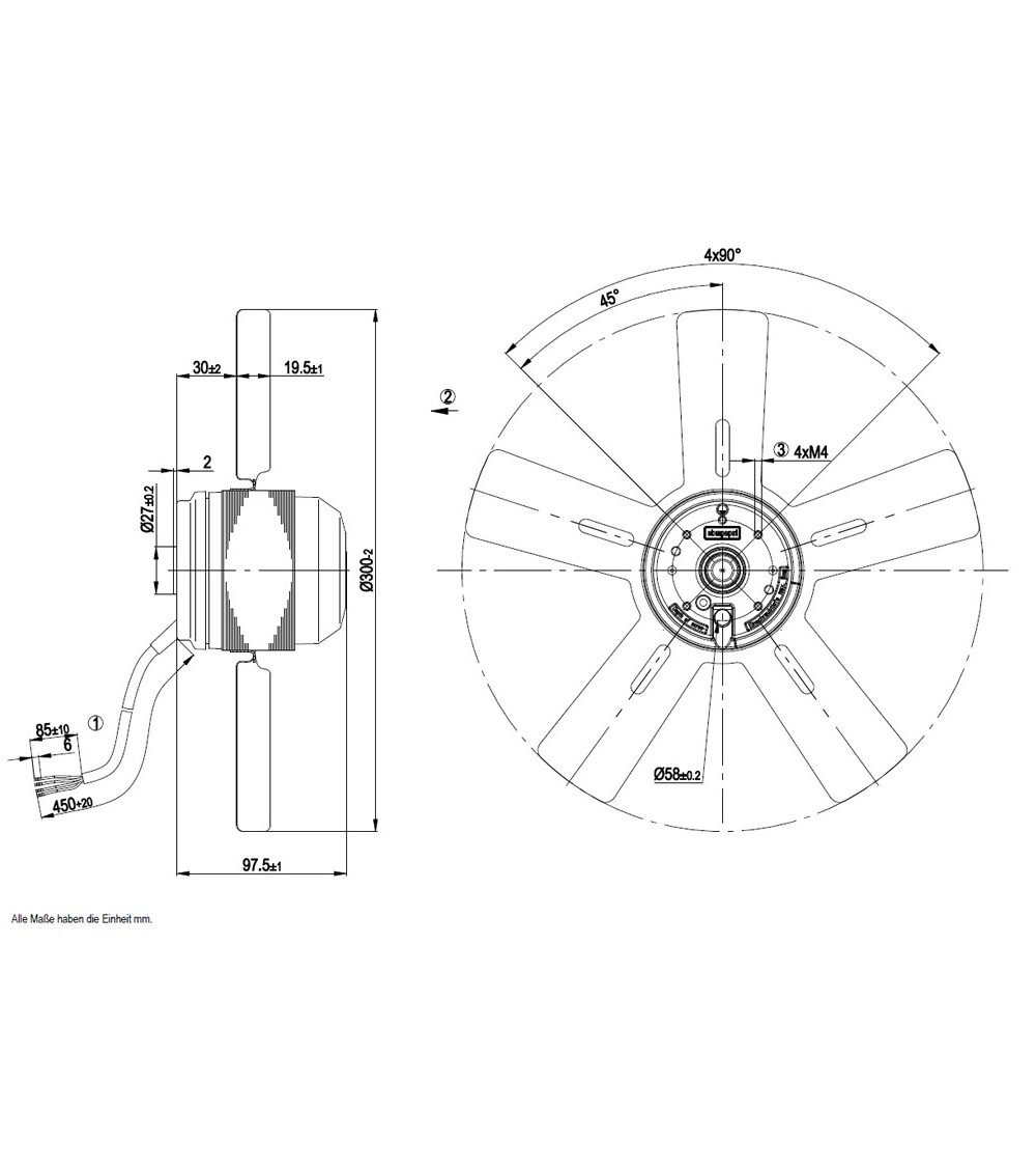 A2E300-AC47-01 D. 300 A.M.  VENTILATORE 2500 GIRI  EX A2E300AA0101