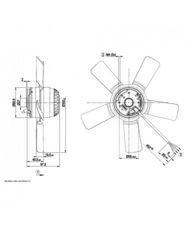 A2E300-AC47-02 D. 300 P.M. VENTILATORE 2500 GIRI   EX A2E300AA0102