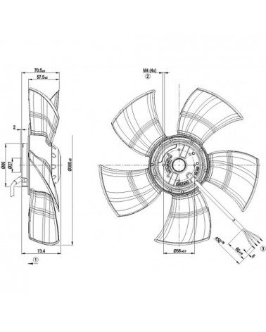 A4E300-AS72-02 D. 300 P.M. VENTILATORE 1400 GIRI  EX  A4E300-AP26-02