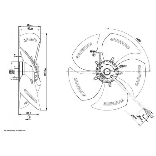 A4E315-AP18-07 D. 315 P.M. VENTILATORE 1400 GIRI