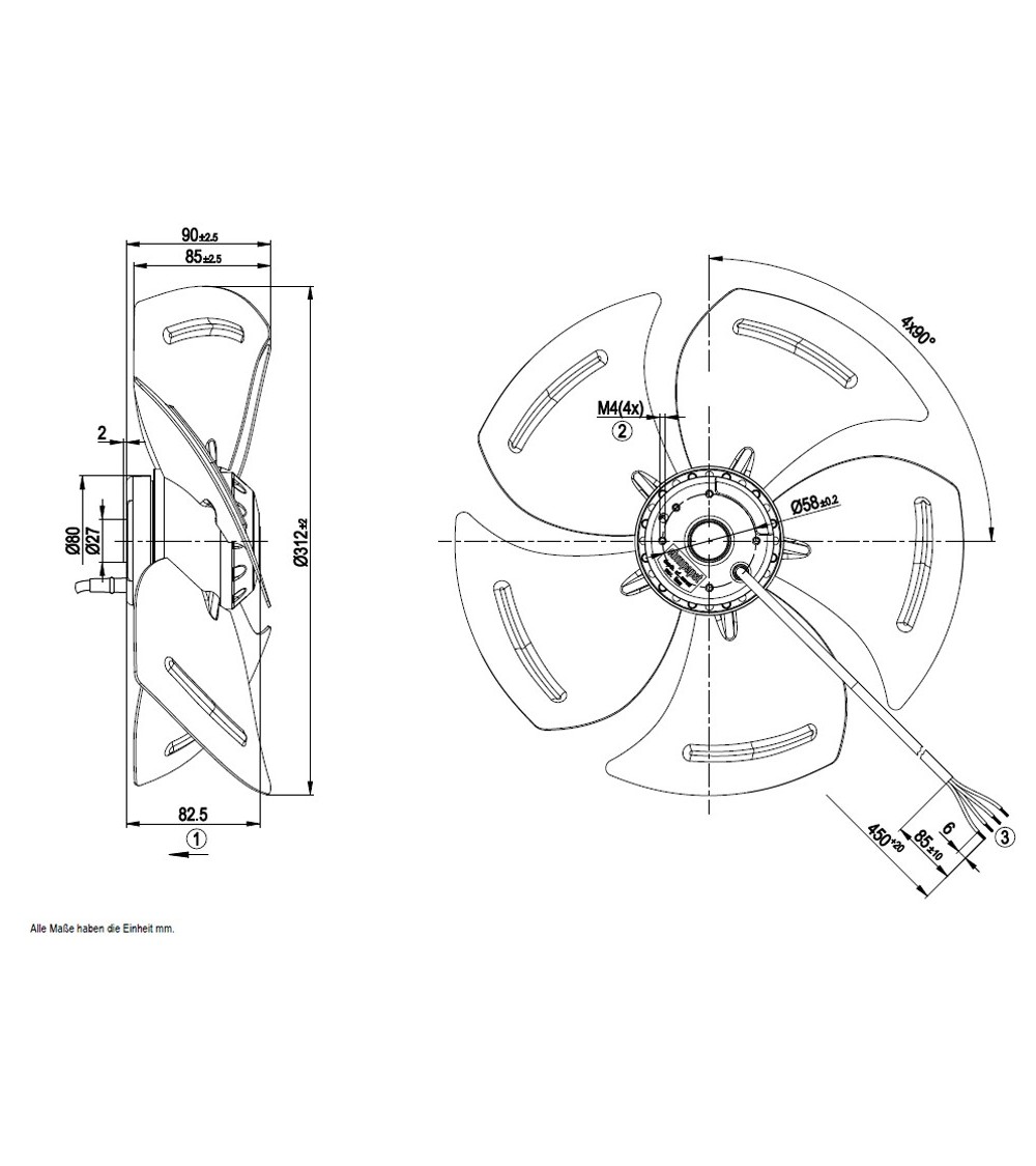 A4E315-AP18-07 D. 315 P.M. VENTILATORE 1400 GIRI