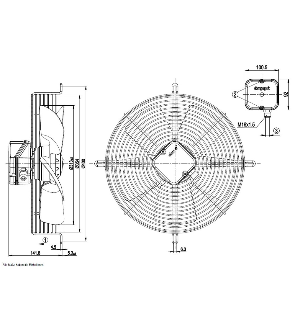 S4E315AB0607  VENTILATORE   ASP. MON. C/GRIGLIA X SER+ECO EX .AC0807