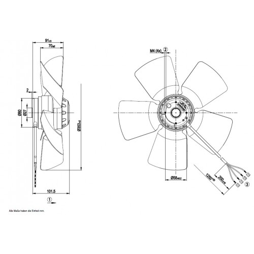 A4E350-AA06-54 D. 350 P.M.  VENTILATORE 1400 GIRI