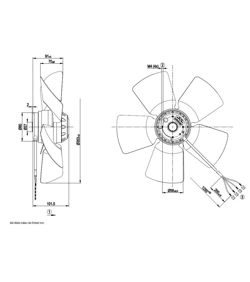 A4E350-AA06-54 D. 350 P.M.  VENTILATORE 1400 GIRI