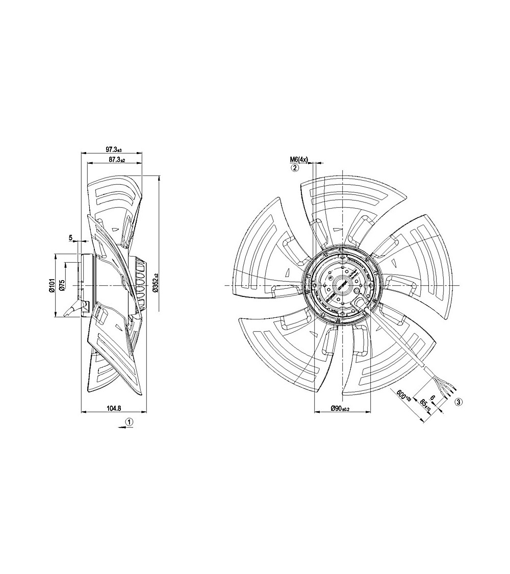 A4E350-AN02-01 D. 350 A.M.  VENTILATORE 1400 G.  EX AP3080/AP0601/AN19