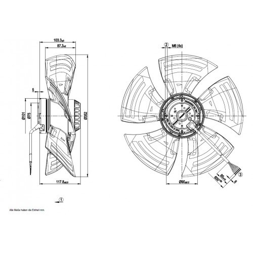 A4E350-AO02-11 D. 350 A.M.  VENTILATORE 1400  G.