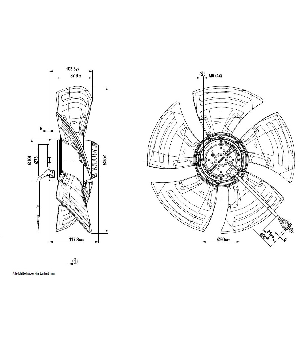 A4E350-AO02-11 D. 350 A.M.  VENTILATORE 1400  G.