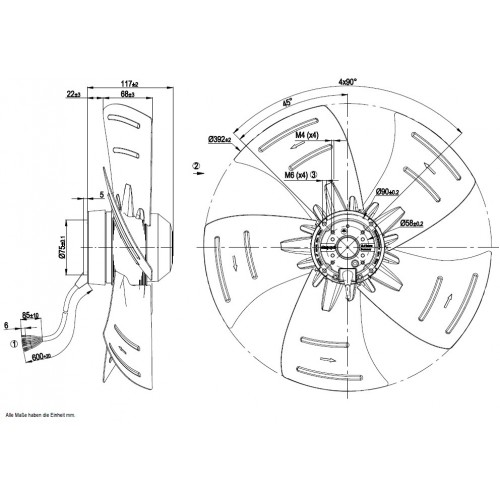 A4D400-AP12-02 D. 400 P.T. VENTILATORE 1400 GIRI