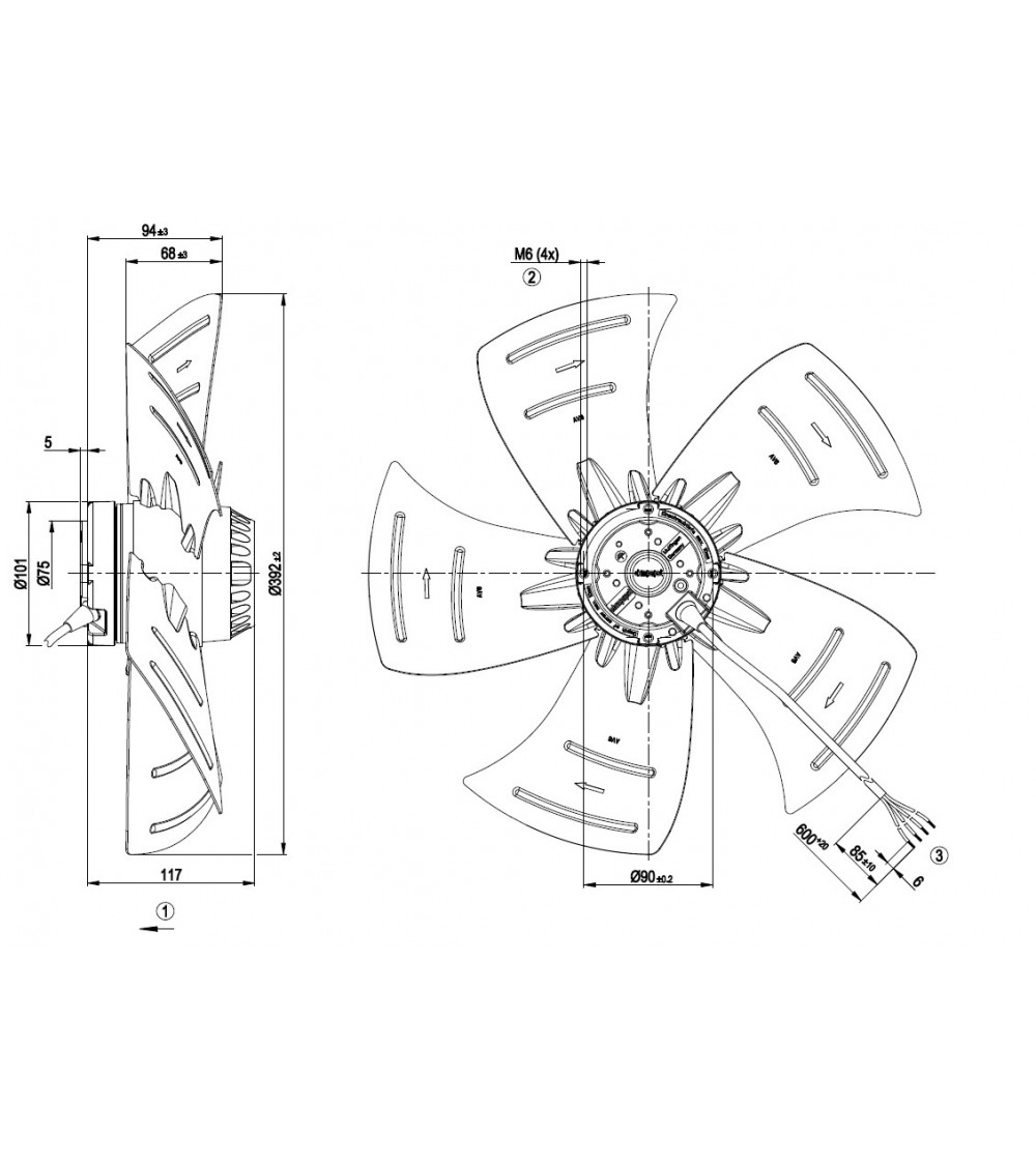 A4E400-AP02-01 D. 400 A.M.  VENTILATORE 1400 GIRI       EX -AP16-80