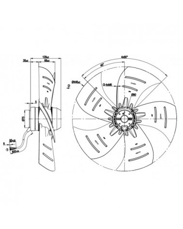 A4E450-AP01-01 D. 450 A.M.  VENTILATORE CL.ISOL.B  1400 GIRI