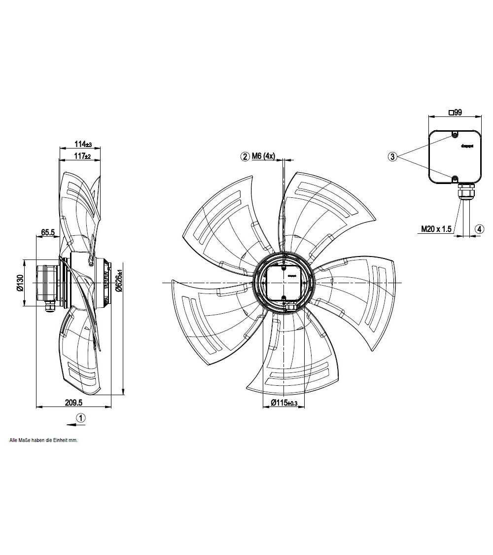 A6E630-AN01-01  A.M.  VENTILATORE HY BLADE   900 G.