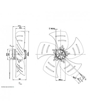 A6E450-AN06-24 D. 450 A.M.  VENTILATORE 900 GIRI 230V.50HZ CAVO 1000