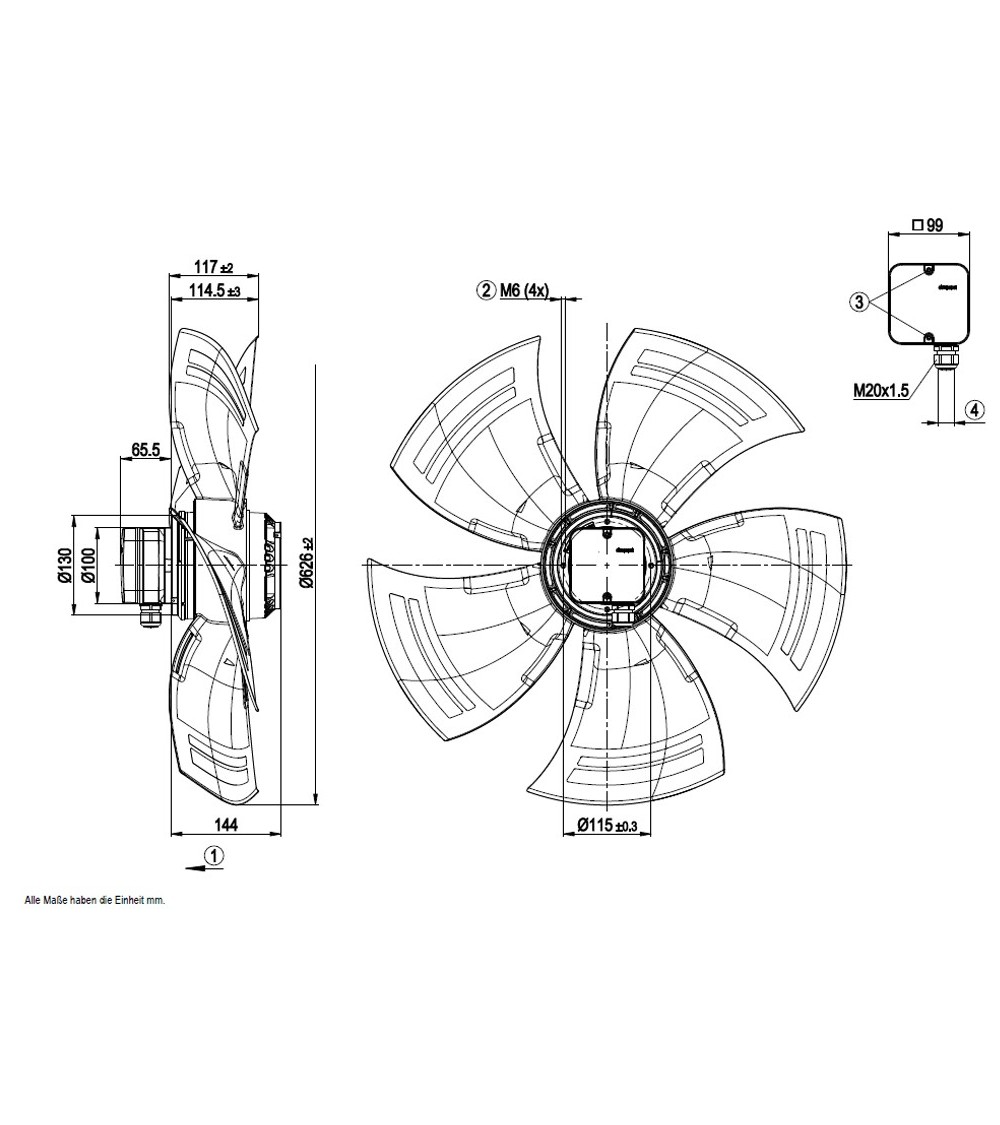 A6D630-AN01-01 D. 630 A.T.  VENTILATORE 700/900  GIRI