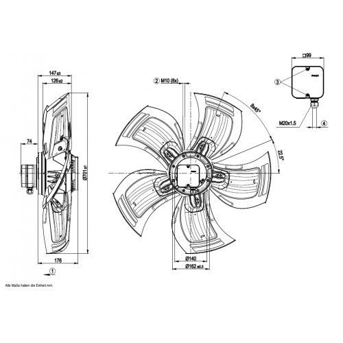 A6D710-AH01-01 D. 710 A.T.  VENTILATORE 700/900  GIRI   ex AN01-01