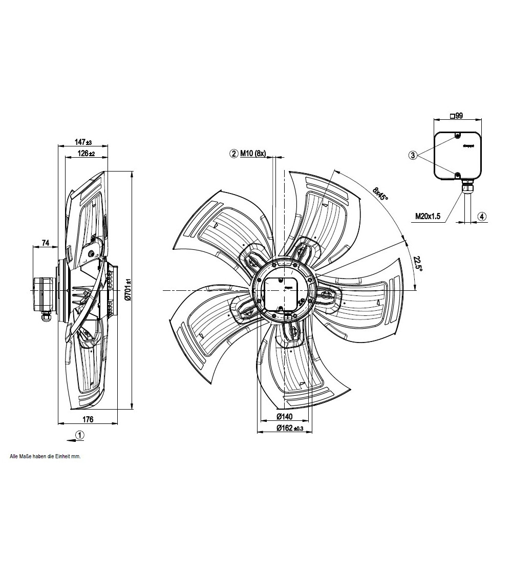 A6D710-AH01-01 D. 710 A.T.  VENTILATORE 700/900  GIRI   ex AN01-01