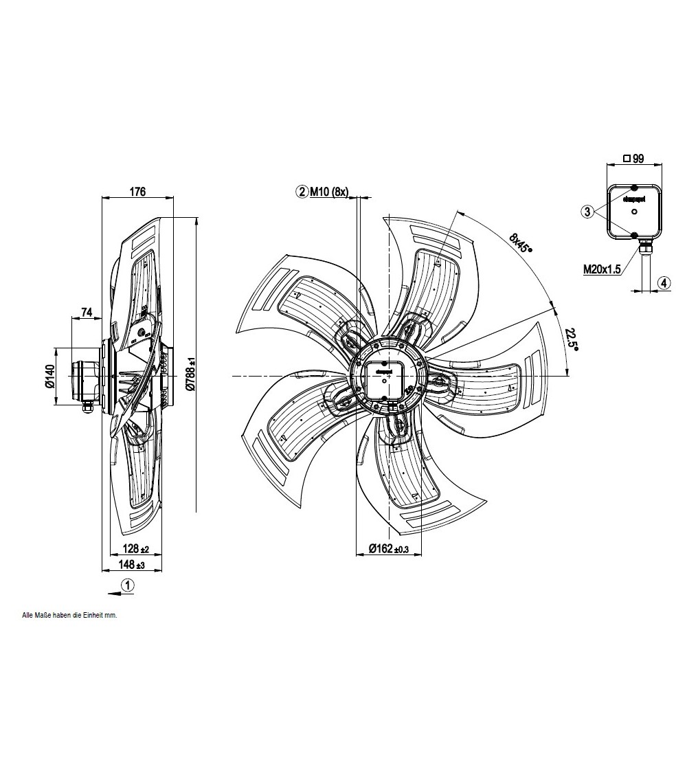 A6D800-AH01-01 D. 800 A.T.  VENTILATORE 700/900  GIRI