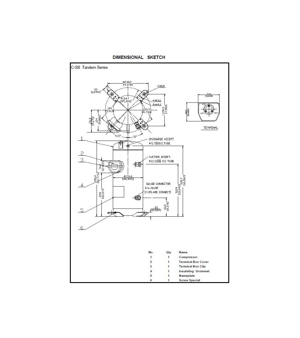 C-SBS 235H38B   7 HP    COMPRESSORE SCROLL R407C